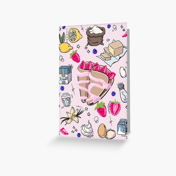 Vista previa del artículo con la obra «Crepe de Fresas e Ingredientes», diseñado y vendido por bleedingmoss.