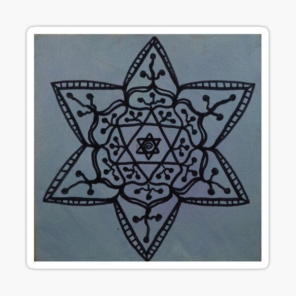 LEGIONS OF ANGELS MANDALA ~ SACRED GEOMETRY FOR THE SOUL~BLUE  Sticker