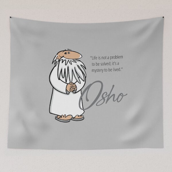 Item preview, Osho Quotes, Osho Cartoon – Life, is a Mystery to Be Lived designed and sold by FringeDweller2.
