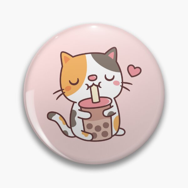 Item preview, Cute Calico Cat Loves Drinking Boba Tea designed and sold by rustydoodle.