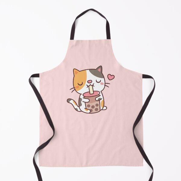 Item preview, Cute Calico Cat Loves Drinking Boba Tea designed and sold by rustydoodle.