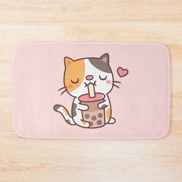 Item preview, Cute Calico Cat Loves Drinking Boba Tea designed and sold by rustydoodle.