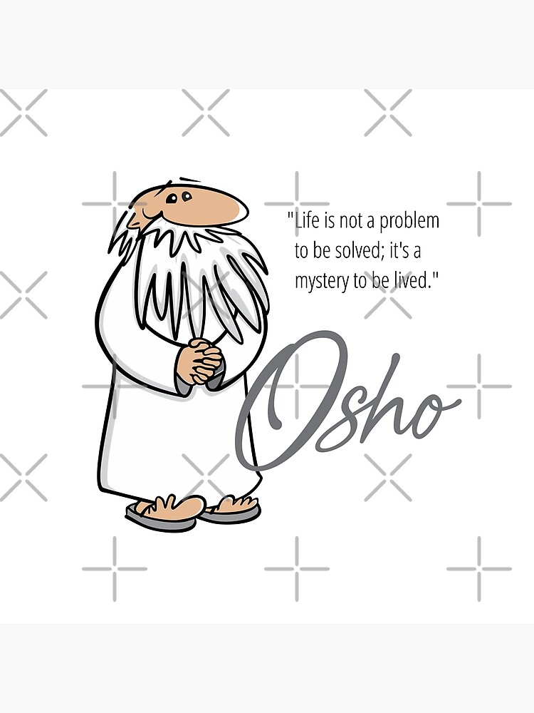 Tarjetas de felicitación «Frases de Osho, Dibujos animados de Osho - La vida,  es un misterio para ser vivido» de FringeDweller2 | Redbubble