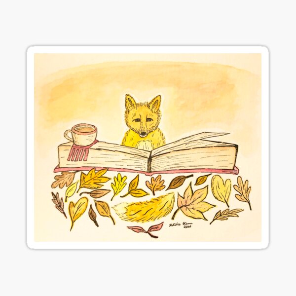 Cozy Fall Fox Sticker