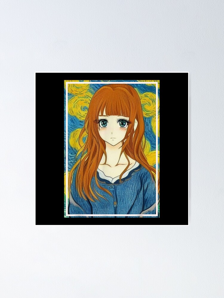 No27 - Anime Oil Painting - Soft Girl EGirl Otaku Aesthetic
