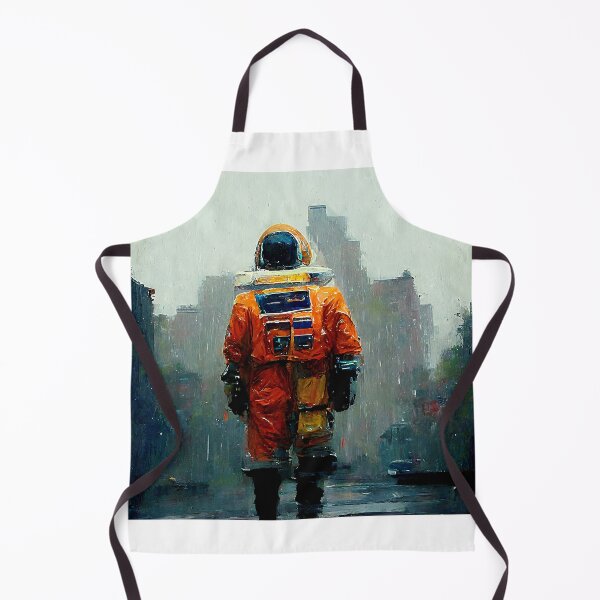 Item preview, New York City Astronaut Raining - Oil Art Rare designed and sold by Shope Buzz.