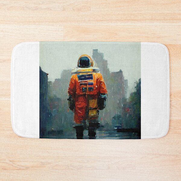Item preview, New York City Astronaut Raining - Oil Art Rare designed and sold by Shope Buzz.