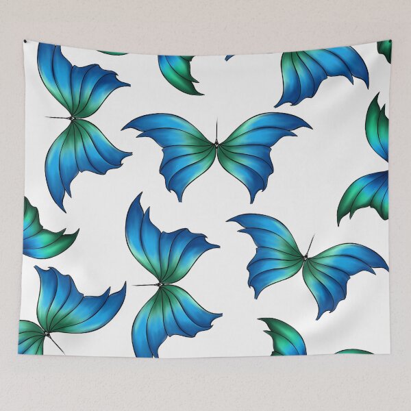 Item preview, Blue & Green Butterfly Pattern designed and sold by lezell.