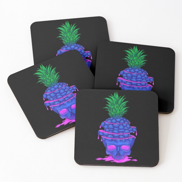 Item preview, Blue pineapple skull with flowing pink juice designed and sold by Jackwidforss.