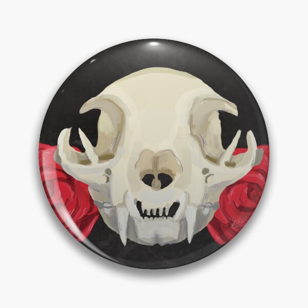 Item preview, Cat Skull with Roses designed and sold by bleedingmoss.