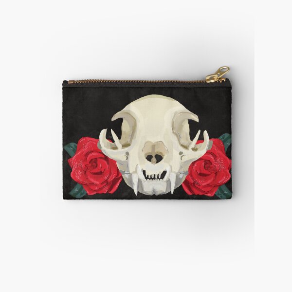 Item preview, Cat Skull with Roses designed and sold by bleedingmoss.