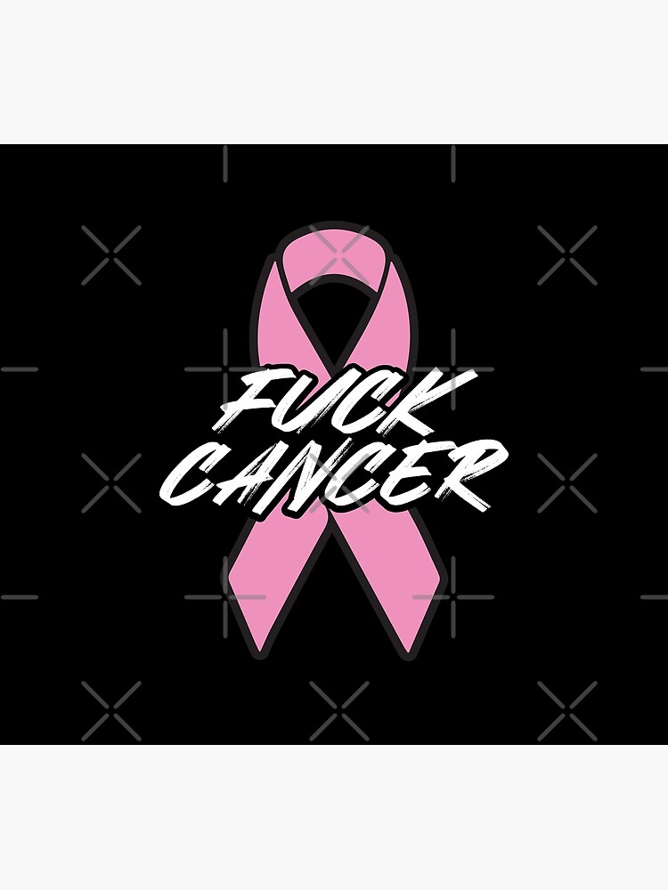 Fuck Breast Cancer Brush Text Pink Ribbon Cancer Awareness and