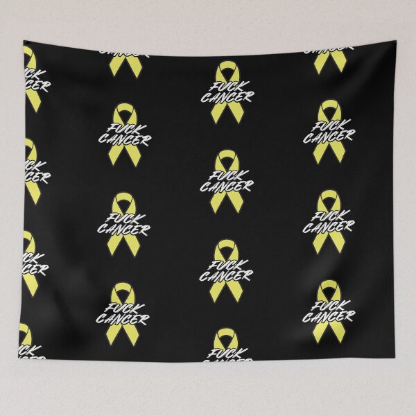 Item preview,  Fuck Childhood Cancer Brush Text Yellow Ribbon Cancer Awareness and support designed and sold by Too Sweet.