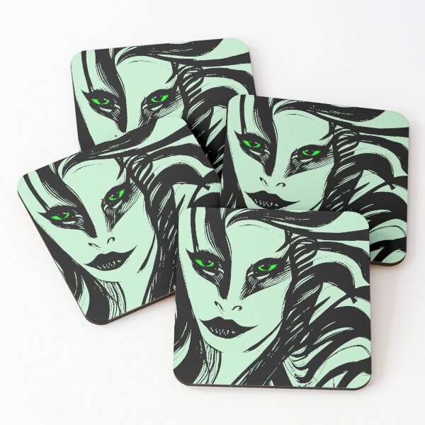 Item preview, Beguiling Nether Witch with Green Eyes designed and sold by HalloweenThings.