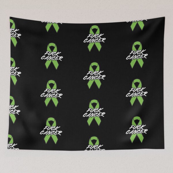 Item preview, Fuck Non Hodgins Lymphoma Cancer Brush Text Green Ribbon Cancer Awareness and support designed and sold by Too Sweet.