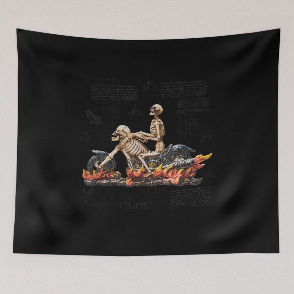 Item preview, Skeleton Biker Vintage Retro Motorcycle Blueprint Bike Gift designed and sold by Jackwidforss.