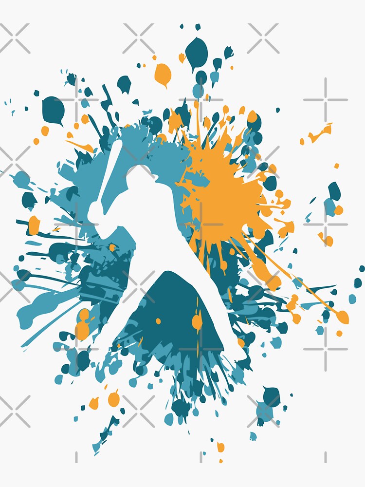 "Baseball Hitter Color Splash" Sticker for Sale by onicon Redbubble