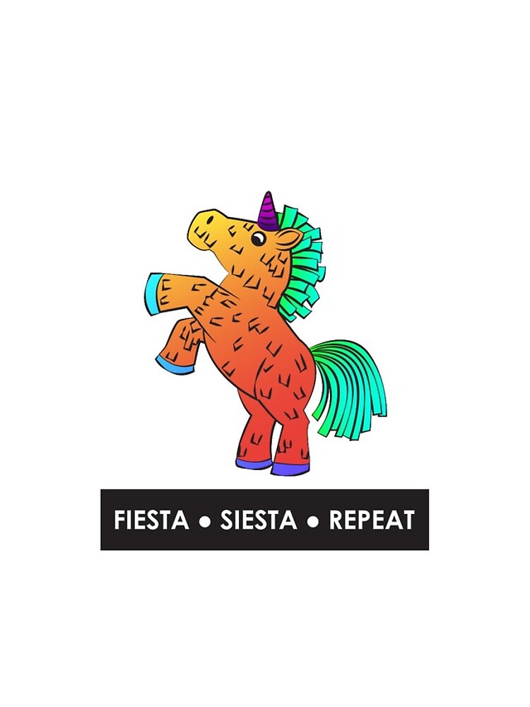 Fiesta, Siesta, Repeat with Unicorn Piñata (Orange) by Kristina-Thalin