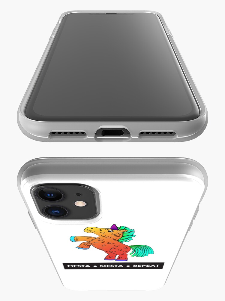Alternate view of Fiesta, Siesta, Repeat with Unicorn Piñata (Orange) iPhone Case & Cover