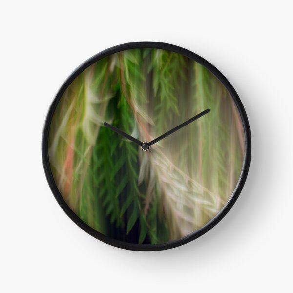 Fleur Blur Series-Abstract Decorative Leaves Clock
