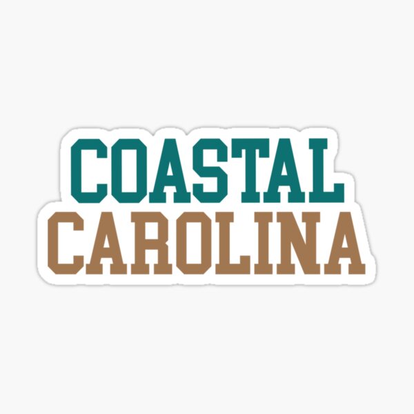 "coastal carolina college font curved " Sticker for Sale by SweetGear