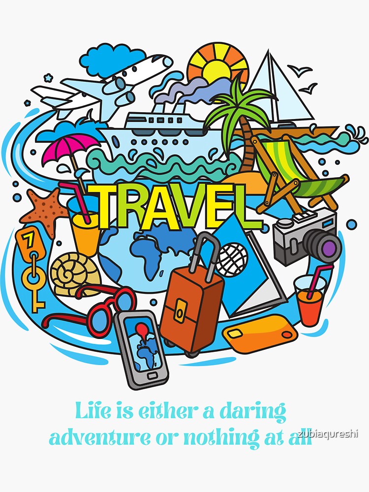 Thumbnail 3 of 3, Sticker, travel designed and sold by zubiaqureshi.