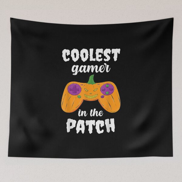 Artikelvorschau, Halloween Coolster Gamer im Patch Boys Girls Pumpkin entworfen und verkauft von Axelhellquis.