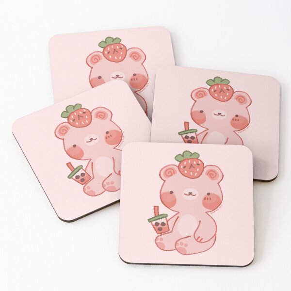 Item preview, strawberry bear bubble tea designed and sold by arareart.