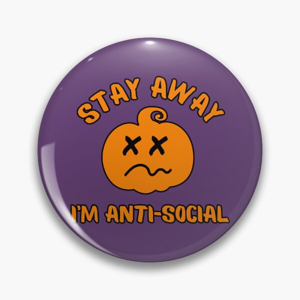 Item preview, Halloween Print - Stay Away Im Anti Social Pumpkin - Purple designed and sold by CreepyCurator.