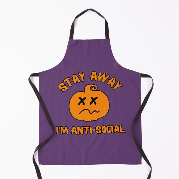 Item preview, Halloween Print - Stay Away Im Anti Social Pumpkin - Purple designed and sold by CreepyCurator.