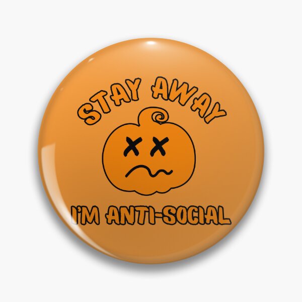 Item preview, Halloween Print - Stay Away Im Anti Social Pumpkin - Orange designed and sold by CreepyCurator.