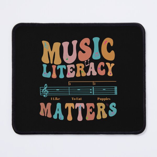 Item preview, Music Literacy Matters I Like To Eat Puppies Retro Vintage Music Teachers Funny Design for Teacher T-Shirt designed and sold by ayion.