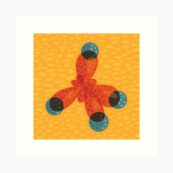 Just An Orange Methane Molecule Organic Chemistry Art Print