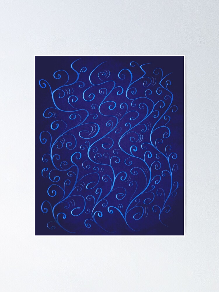 Alternate view of Beautiful Glowing Blue Swirls Poster