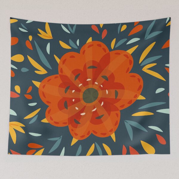 Item preview, Whimsical Decorative Orange Flower designed and sold by Boriana Giormova.