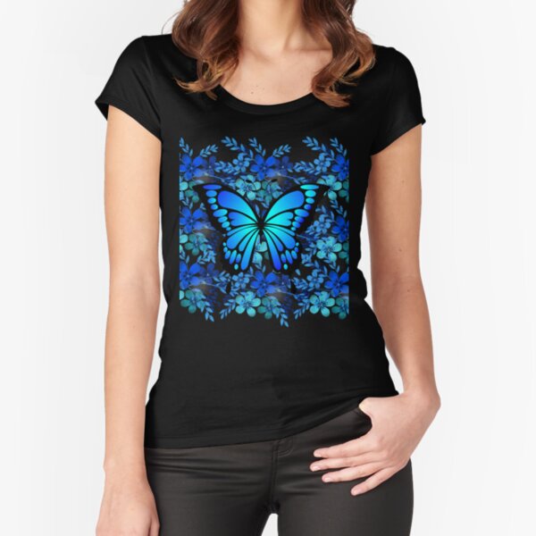 Item preview, Butterfly and flowers color blue designed and sold by MompreneurBliss.