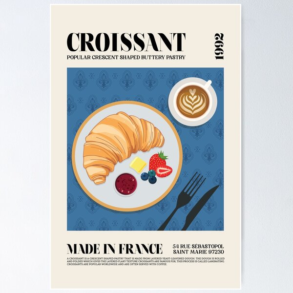 Item preview, Croissant Wall Art designed and sold by SurfolioPrints.
