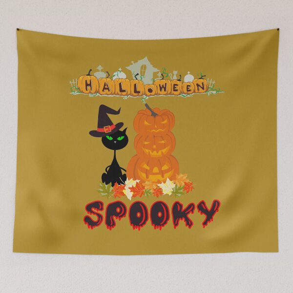 Item preview, Spooky Black Cat Halloween Pumpkin 2022 designed and sold by olegarh.