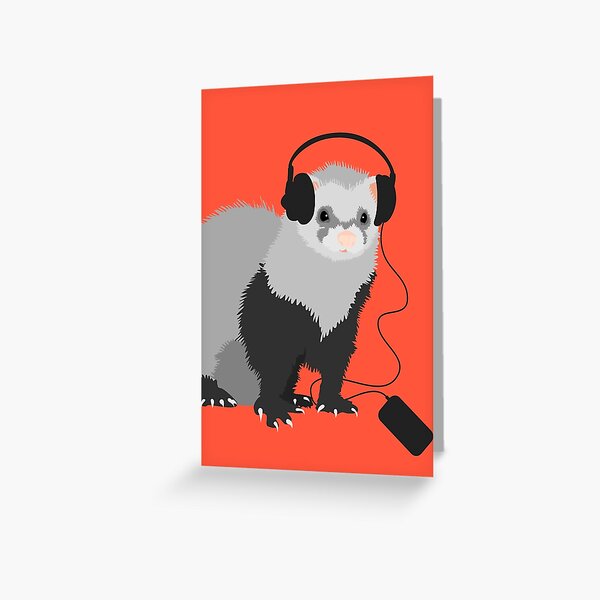 Funny Musical Ferret Greeting Card