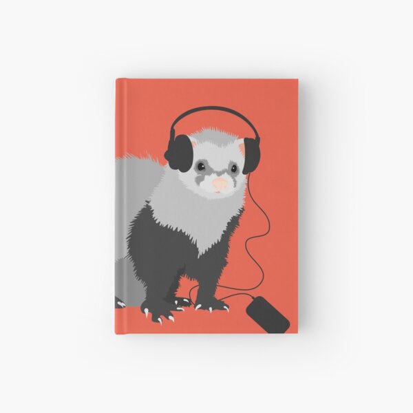 Funny Musical Ferret Hardcover Journal