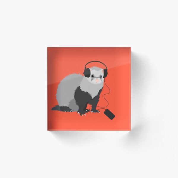 Funny Musical Ferret Acrylic Block