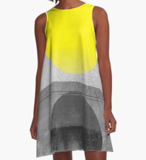 Yellow #abstract A-Line Dress