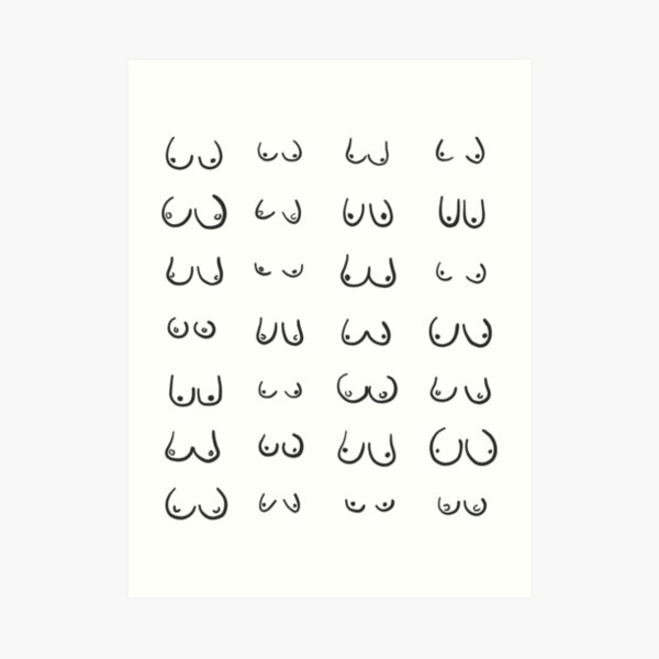 Boobs breasts pattern print Art Print