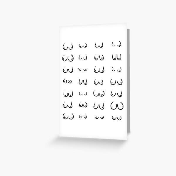 Boobs breasts pattern print Greeting Card