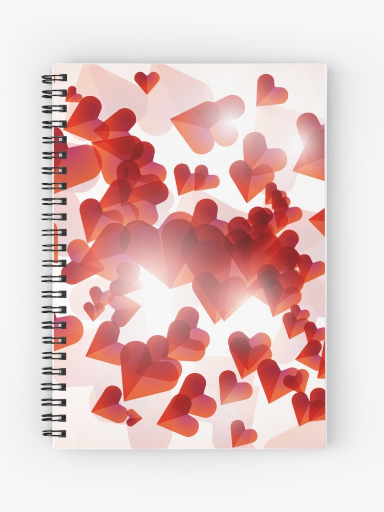 Cuaderno de espiral «Diseño de corazones para imprimir en ropa, estuches,  papeles. Tierno y romántico Corazones en brillo.» de Markospolo | Redbubble