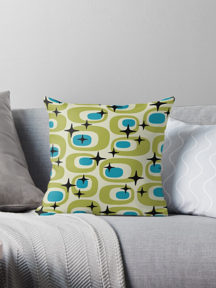 Thumbnail 1 of 4, Pillow, Mid Century Modern Atomic Sparkles 722 designed and sold by tonymagnerart.