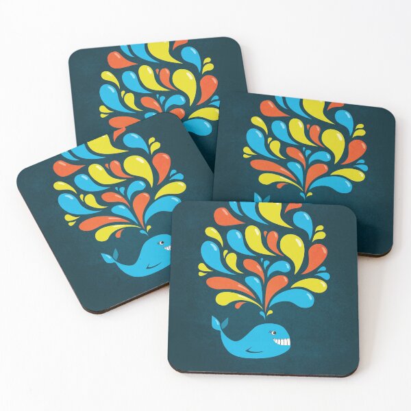 Item preview, Dark Colorful Splash Happy Cartoon Whale designed and sold by Boriana Giormova.