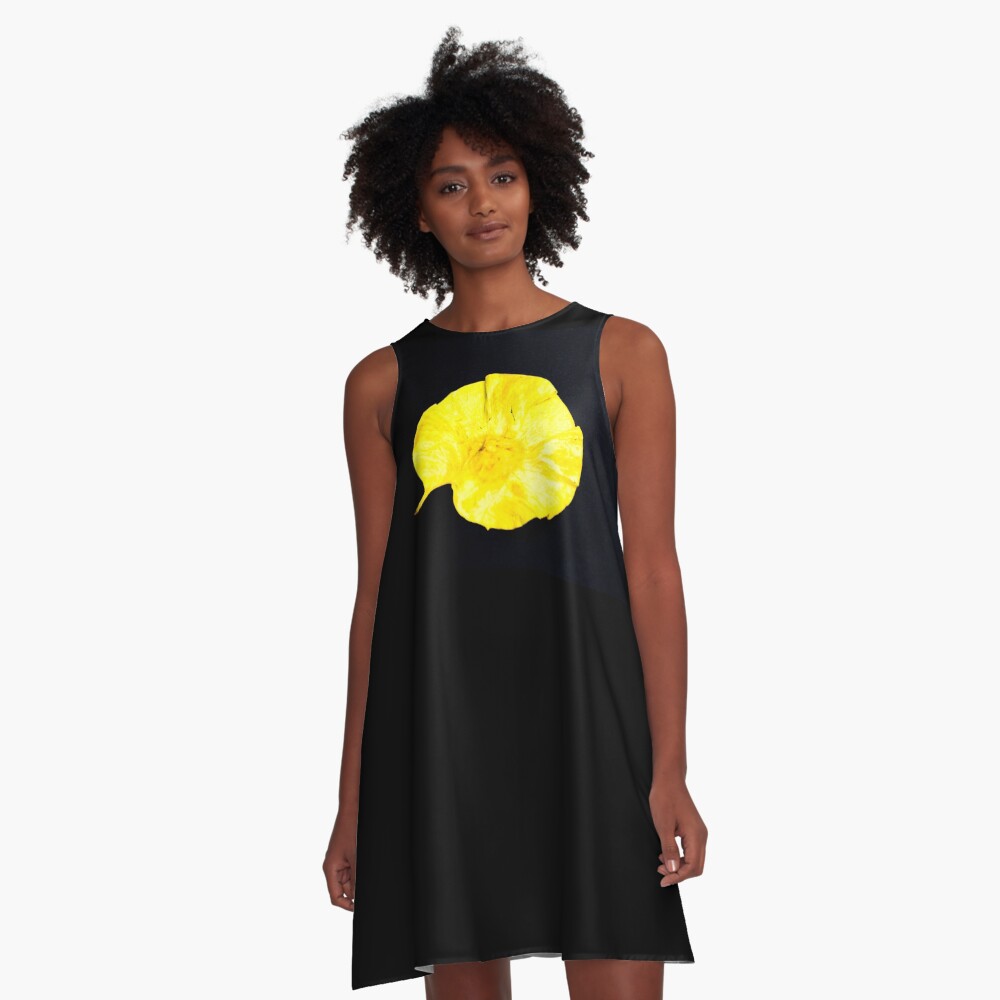 Gelbes Blatt A-Linien Kleid