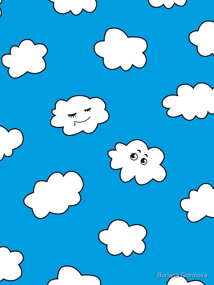 Blue Sky Happy Funny Clouds by azzza