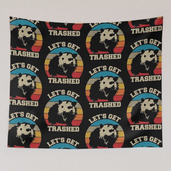 Item preview, Possum Let's Get Trashed Funny Retro Halloween Eat Trash designed and sold by GravitiTees.